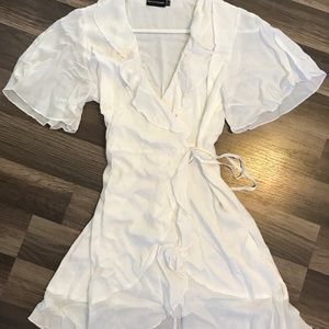 White wrap dress